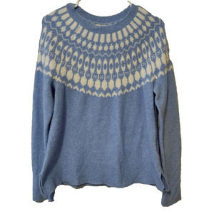 J. Crew Periwinkle Fair Isle Sweater Size Small